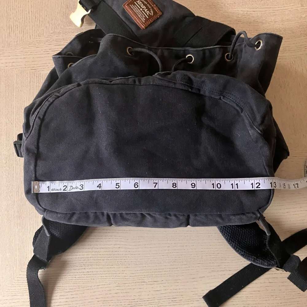 Senpaic Black Canvas Backpack | Travel-Hiking-School